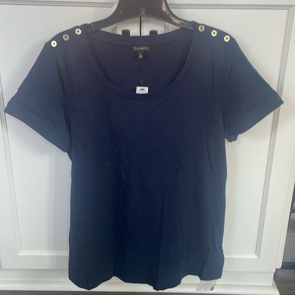 Talbots navy short sleeve Medium NWT - Picture 1 of 7